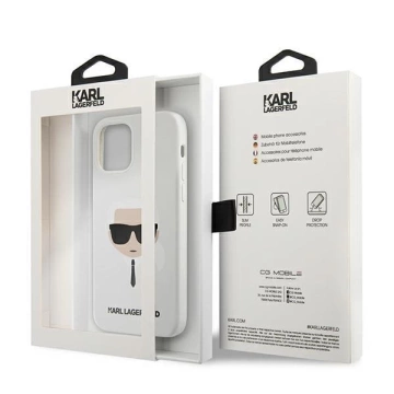 Karl Lagerfeld KLHCP12SSLKHWH iPhone 12 mini 5,4" biały/white Hardcase Silikon Karl`s Head